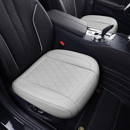 Front Bottom Seat Cover for Cars, 2-Pack Luxury Faux Leather Car Bottom Seat Cover Auto Seat Cushion, Anti-Slip, Waterproof, Universal Fit, Light Gray - color: Front Seats - Light Gray
