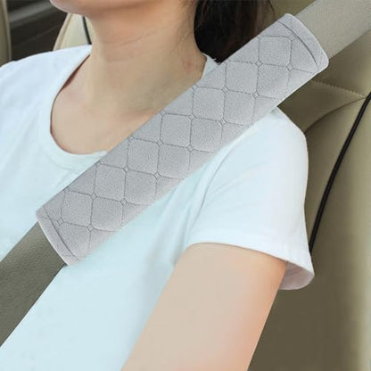 Amooca Automotive Seat Belt Cover Soft Suede Universal Fit Seatbelt Shoulder Pad Neck Protector Cushions for SUV Trucks Airplane Backpack 2 Pack Light Gray - color: Light Gray