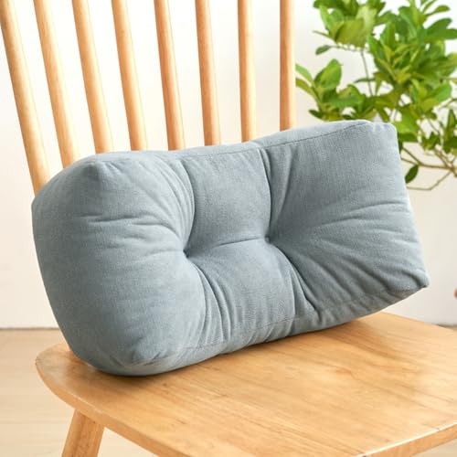 Back Pillow for Chair, Lumbar Support Pillow for Office Chair Lower Back Pain Relief Soft Cushion Car Bed Couch Sitting High Elasticity (Blue, 35cm*16cm*20cm) - color: Blue