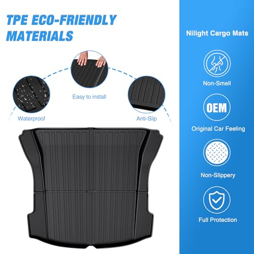 Nilight Cargo Mats for Tesla Model 3 2017 2018 2019 2020 2021 2022 2023,All Weather Protection Heavy Duty Cargo Liners - color: 2017-2023 Tesla Model 3 Cargo Mat