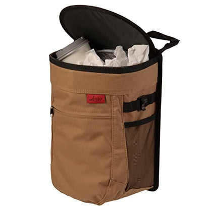 Lusso Gear Spill-Proof Car Trash Can - Easy to Clean Hanging Garbage Bin - Leak-Proof Lid, Removable Liner, Waterproof - Keeps Truck, SUV, Car, Minivan Clean & Odor Free - 2.5 Gallon Tan Car Trash Can - color: 1-Pack Tan