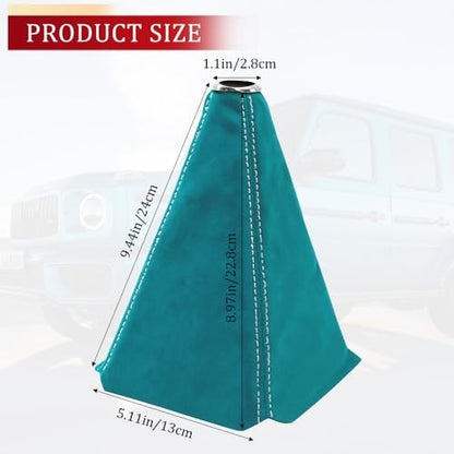 Car Shift Boot Cover, Stick Shift Cover, Suede Leather Manual Automatic Car Shifter Lever Knob Dust Protector, Dustproof Gear Shift Protection Sleeve Gaiter for Sedan Truck (Light Blue White) - color: Light Blue White