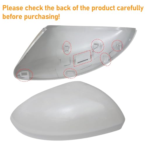 Moonlinks Compatible with Nissan Sentra 2020 2021 2022 2023 2024 Side Mirror Cover Replacement, Pearl White Right Passenger Side Clip-on Mirror Cap for Sentra S/SR/SV/Sense/Advance/Exclusive - color: Right Pearl White