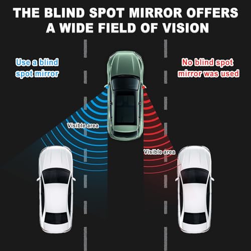 2-Pack Universal HD Blind Spot Mirrors, 360° Adjustable Frameless Convex Rear View Mirror for Cars, Trucks, SUVs, and Vans - Fan Shaped Side Mirrors Car Accessories (fan shape) - style: fan shape
