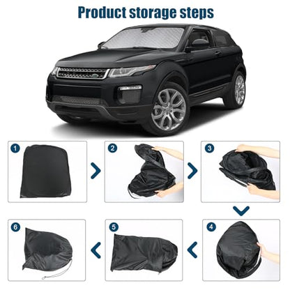 Custom Fit Windshield Sun Shade for 2012-2025 Range Rover Evoque, Foldable Car Sunshade with Storage Bag, Heat Reflective & UV Protection - size: 2012-2025 Range Rover Evoque