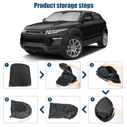 Custom Fit Windshield Sun Shade for 2012-2025 Range Rover Evoque, Foldable Car Sunshade with Storage Bag, Heat Reflective & UV Protection - size: 2012-2025 Range Rover Evoque