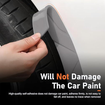 2 PCS Car Wheel Eyebrow Strips, Thickened Anti Collision Arch Lip Trim Strips, Self Adhesive Car Wheel Eyebrow Protector, Universal for Most Vehicles (Gray) - color: Gray