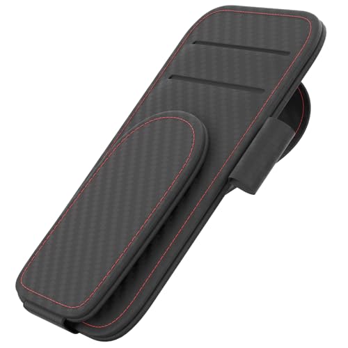 BFXM Electric MotorSunglass Holder for Car, Sunglasses Holder Eyeglass Hanger Clip, Cars Sun Visor Ticket Card Holder Clip, Magnetic Leather Holder for Car Visor - color: Braid