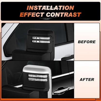 Sliver Tow Mirror Cover Caps Compatible with Chevrolet(Chevy) Silverado 2020 2021 2022 2023 GMC Sierra 2500HD 3500HD Chrome Lower+Upper Clip-On Mirror Cover Replace 84468911 84468905 - size: Fit for Chevrolet Silverado 2020-2023
