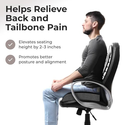 Kölbs Extra Large Seat Cushion, Stylish Plush Velvet Cover, X-Large Memory Foam for Office Chair, Floor Pillow, Cushion Back Pain Coccyx Pain Relief, Carry Handle (Extra Large) - size: X-Large