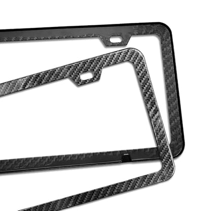 2 Packs License Plate Frame Carbon Fiber Printed Aluminum Metal Licence Plate Holder for Car Universal Fit for Men Women - color: Carvon Fiber Printed