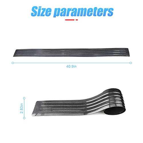 Car Rear Bumper Protector Guard, Carbon Fiber Anti-Scratch Trunk Door Sill Protection Strip, Self-Adhesive Vehicle Rear Bumper Door Entry Trim Cover, Universal for Pickup SUV Trunk (40.94") - size: 40.94"