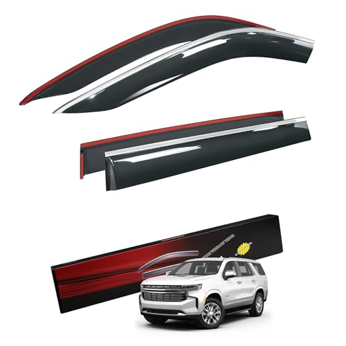 Sze Rain Guards Compatible with Chevy Tahoe/Cadillac Escalade/GMC Yukon 2021-2026 (Not for Cadillac Escalade ESV/GMC Yukon XL) Side Window Deflectors Window Visors Out-Channel Guard Deflector-4pcs - style: Chevrolet Tahoe/GMC Yukon/ 2021-2025