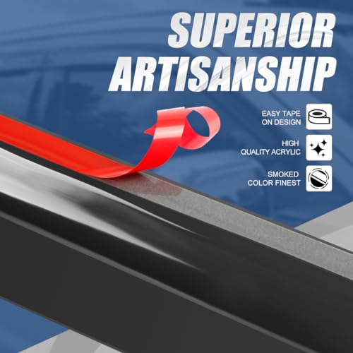 Auto Dynasty 4Pcs Tape-On Window Visor Rain Guard Compatible with 2013-2019 Nissan Sentra, Rain Shields Vent Shade Wind Deflector, Acrylic - size: 13-19 Nissan Sentra