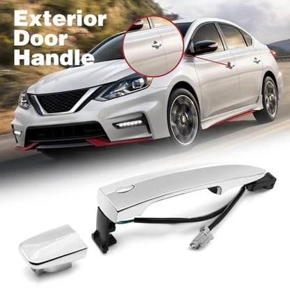 Nakkaa Exterior Door Handle Front Right Compatible with Sentra 2013-2019 Maxima 2009-2014 Murano 2009-2014 Leaf S 2013-2014 826469N00A 806461AA0A Passenger Side Without Key Hole Chrome