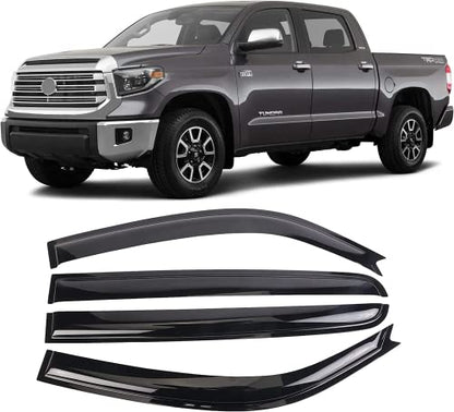 Window Vent Visors Deflectors Rain Guards 4 Piece Set for 2007-2021 Trucks Toyota Tundra Crew Cab 94309 - size: 2007-2021 Trucks Toyota Tundra