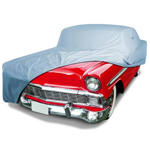 iCarCover Custom Car Cover for 1950-1957 Chevrolet Bel Air 2-Door, 4-Door, Waterproof All Weather Rain Snow UV Sun Protector Full Exterior Weatherproof Indoor Outdoor Car Cover with Strap - color: Sky Gray, size: 11. Chevy Bel Air 1950-1957