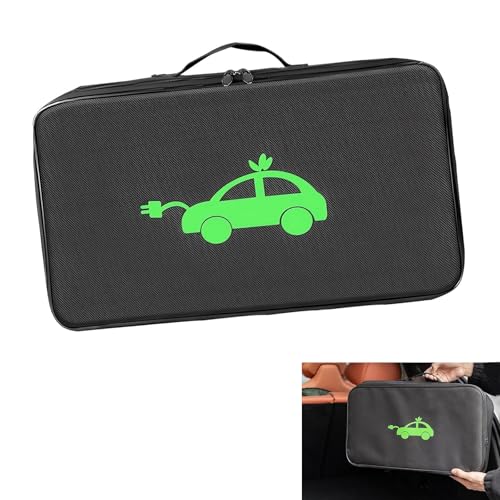 Car Tools Cable Bag, Waterproof Electric Vehicle Charging Cable Organizer Bag, Portable EV Charging Cable Bags, Storage & Organizer for Jumper Cables, Universal for Cars Trucks (Rectangle)