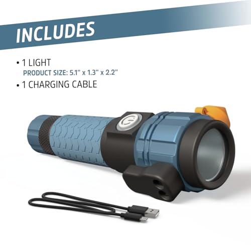 Energizer A-500 Rechargeable Flashlight, Auto Safety Seat Belt Cutter and Glass Breaker, IPX4 Water Resistant, Battery and USB Cable Included