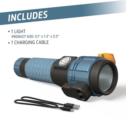 Energizer A-500 Rechargeable Flashlight, Auto Safety Seat Belt Cutter and Glass Breaker, IPX4 Water Resistant, Battery and USB Cable Included