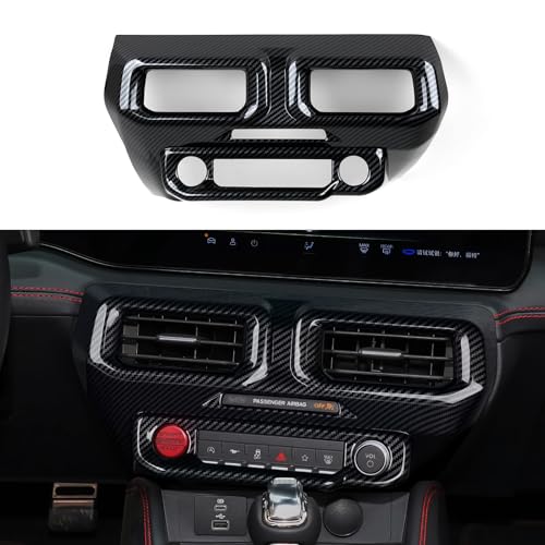 Car Center Console Air Vent Outlet Panel Sticker ABS Carbon Fiber Decal Interior Trim Cover for 2024 2025 2026 Ford Mustang Accessories - color: Center Console Air Vent Outlet