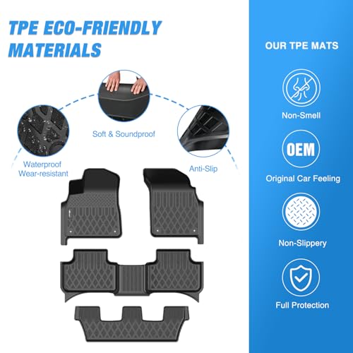 Nilight TPE Floor Mats for Audi Q7 SQ7 2017-2026,Audi Q8 2019 2020 2021 2022 2023 2024 2025 2026 All Weather Custom Fit Heavy Duty Floor Liners - color: 2017-2026 Audi Q7