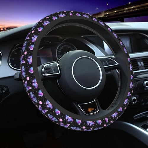 Butterfly Purple License Plate Frames 2pc Butterfly Purple License Plate Frames Butterflys Steering Wheel Cover Steering Wheel Cover Cars Aluminum with Fits Standard Us Ca Vehicles - color: Butterfly Purple