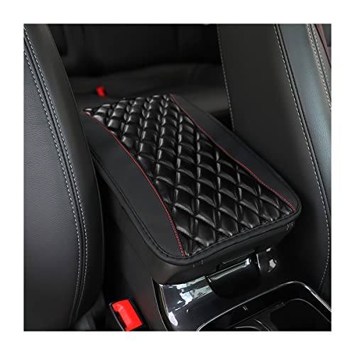 Moly Magnolia Car Center Console Cushion Pad, Universal Leather Waterproof Armrest Seat Box Cover Protector,Comfortable Car Decor Accessories Fit for Most Cars, Vehicles, SUVs (Black) - color: Black