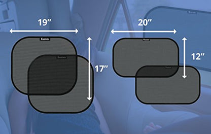 Car Sun Shades for Side and Rear Window (4 Pack) - Car Sunshade Protector - Protect Your Kids and Pets in the Back seat from Sun Glare and Heat. Blocks Over 98% of Harmful UV Rays - Easy to Install,