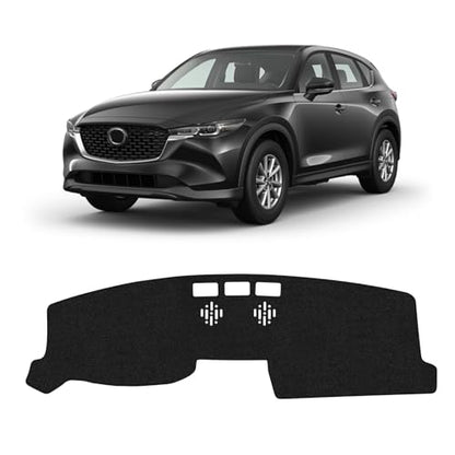 KUST Black Dash Cover for Mazda CX-5 CX5 2017-2024 2025 2026 (Without HUD) Polyester Dashboard Cover Non-Slip Center Console Dash Cover Interior Accessories for Mazda CX5 Sunshade No Glare - size: Cx-5 17-26(black)