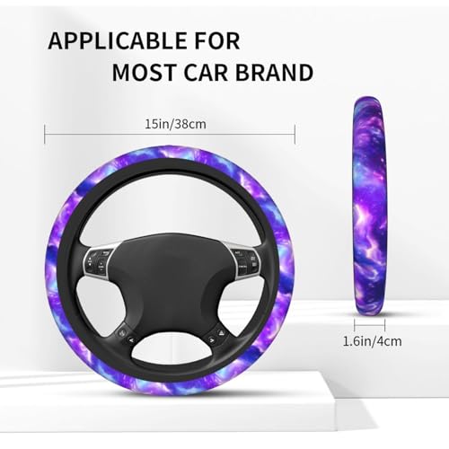 Galaxy Starry License Plate Frame - Starry Sky Purple Steering Wheel Cover Purple Cars Decor Aluminum Galaxy Plate Frame Cover Standard Us Ca Vehicles - color: Purple Galaxy