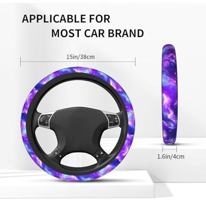 Galaxy Starry License Plate Frame - Starry Sky Purple Steering Wheel Cover Purple Cars Decor Aluminum Galaxy Plate Frame Cover Standard Us Ca Vehicles - color: Purple Galaxy