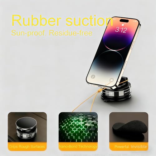 Magnetic Car Phone Holder, Cell Phone Mount, Suction Cup Phone Mount, Foldable Phone Navigation Holder