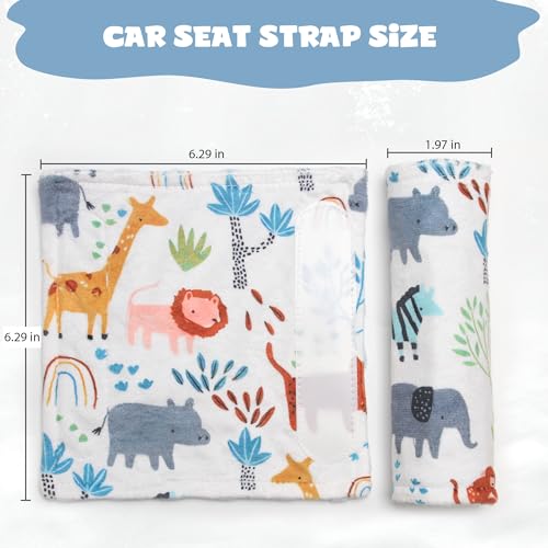 Car Seat Strap Covers for Babies Soft Car Seat Belt Covers, Mink Car Seat Straps Shoulder Pads for Boys and Girls, Blue - color: Blue