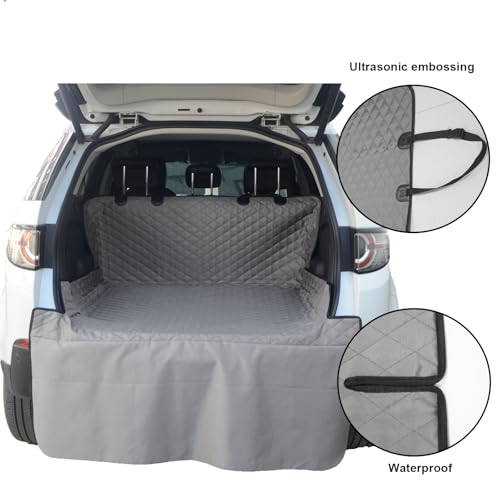 SUV Cargo Liner for Dog Heavy Duty Polyester Pet Trunk Cargo Cover Dog Car Seat Cover Mat Non-Slip Backing & Adjustbale Strong Buckle Universal Fit (Gray) - color: Gray