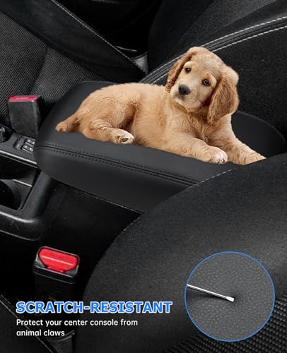INTGET Car Center Console Armrest Cover for Subaru Crosstrek Accessories 2012 2013 2014 2015 2016 2017 Impreza 2012-2016 Leather Arm Rest Box Lid Middle Console Cover (Black Stitches, 2012-2017) - color: Black Stitches