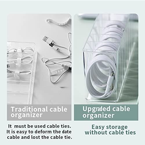 Charger Cable Cord Storage Organizer Box - 2 Pack With Lid - Easy Storage Without Cable Ties - style: Stackable