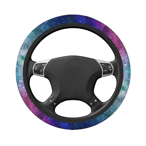 Space Galaxy Print Elastic Steering Wheel Cover Universal 15 Inch - color: 1