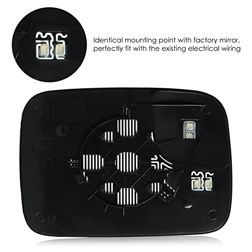 Driver Left Side Mirror Blind Spot Convex Heated Mirror Glass with Rear Holder Fit for 2005-2009 Dodge Ram 1500 2500 3500, Replacement for 5161011AA 5191035AA CH1324121 - size: Left Side