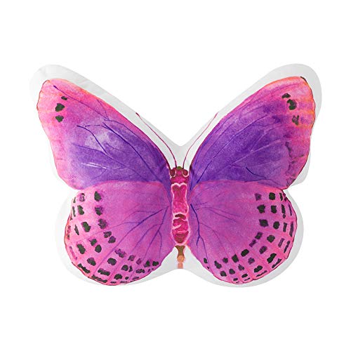JWH 3D Butterfly Shaped Throw Pillow Decorative Animal Accent Cushion Stuffed Plush for Bed Sofa Couch Bedroom Living Room 13x15 Inch Hot Pink - color: Rose Red