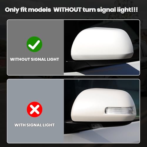 Compatible with 2012-2020 Toyota Sienna Left Side Mirror Cover Cap, White Driver Side Clip-on Mirror Cap Replacement Without Turn Signal Light Replaces for 87945-08021-A1 - color: Left White