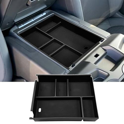 Zxiaochun Center Console Organizer Compatible with 2019-2025 2026 Chevy Silverado/GMC Sierra 1500 & 2020-2026 Silverado/Sierra 2500HD 3500HD, Armrest Box Storage Tray (Split-Bench Folding Seat ONLY) - size: Armrest Tray