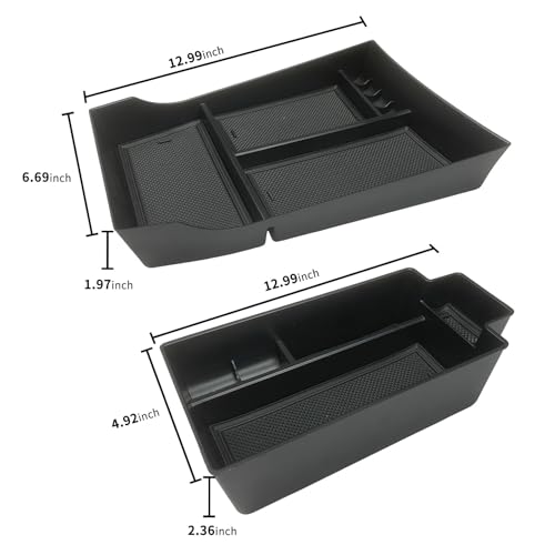 Zxiaochun Center Console Organizer Tray Compatible with Nissan Rogue 2021 2022 2023 2024 2025 2026 Accessories, Armrest Storage Box Insert Tray ABS Material (2PCS) - size: 2PCS Center Console Tray