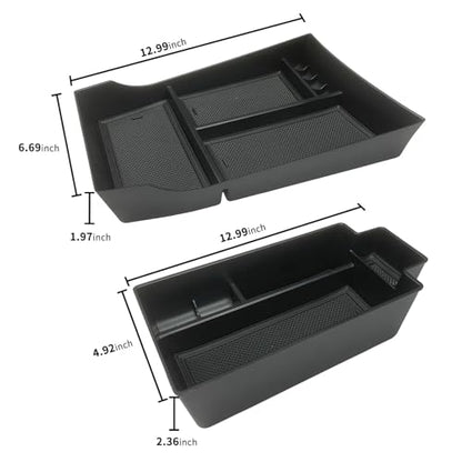 Zxiaochun Center Console Organizer Tray Compatible with Nissan Rogue 2021 2022 2023 2024 2025 2026 Accessories, Armrest Storage Box Insert Tray ABS Material (2PCS) - size: 2PCS Center Console Tray