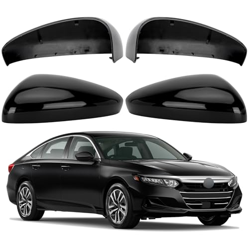 Driver & Passenger Side Mirror Cover Replacement for Honda Accord 2018 2019 2020 2021 2022 - Left & Right Side Mirror Covers, Rear View Mirror Cap Accessories Black, Without Lamp - color: Black-Without Lamp, size: Driver and Passenger Side (Left and Right