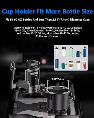 Cup Holder Expander for car 2 in 1 Multifunctional Car Cup Holder Extender Adapter with Adjustable Base Compatible with Hydro Flask,Yeti, Nalgene,32/40 oz Large Bottles Drinks Mugs,Bigcup-Small - size: Small