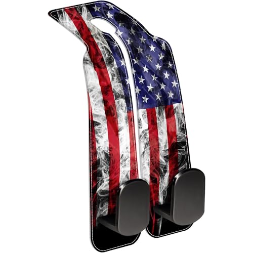 Car Headrest Purse Hanger Vintage National America Flag 1 Pack Bag Purse Holder for Car Premium Leather Double Metal Hook for Handbags, Grocery Bags and Phones - color: Vintage National America Flag