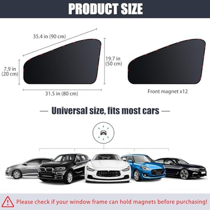 ZATOOTO Car Window Shades for Driver Side Car Privacy Shades for Front Window Full Blackout Car Window Cover Magnetic Sun Shade for Car Window Universal Great for Travel Camp Privacy - size: Blackout (Front)-2pcs
