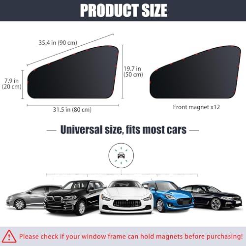ZATOOTO Car Window Shades for Driver Side Car Privacy Shades for Front Window Full Blackout Car Window Cover Magnetic Sun Shade for Car Window Universal Great for Travel Camp Privacy - size: Blackout (Front)-2pcs