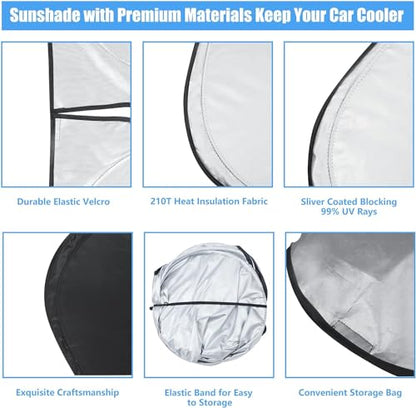 Windshield Sun Shade for 2026 2025 2024 2023 2022 Rivian R1S Custom Fit Window Sunshade SUV Accessories Fodable Sun Visor UV Protector Shade Heat Shield Cover - size: X. for Rivian R1s 2022-2025 2026